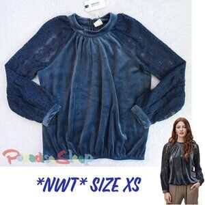 💙 *Matilda Jane* Abbeville Velour Lace Top - XS - NEW! - BEAUTIFUL!